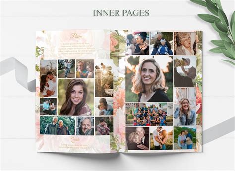 Page Funeral Program Template For Woman Obituary Template Etsy Canada