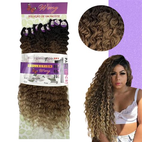 Cabelo Org Nico Cacheado Anjo Weng Telas Cm Shopee Brasil