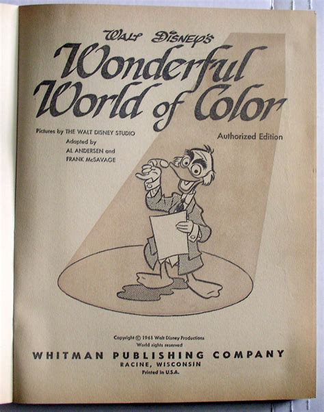 Whitman 1961 Walt Disney’s Wonderful World Of Color Coloring Book ...