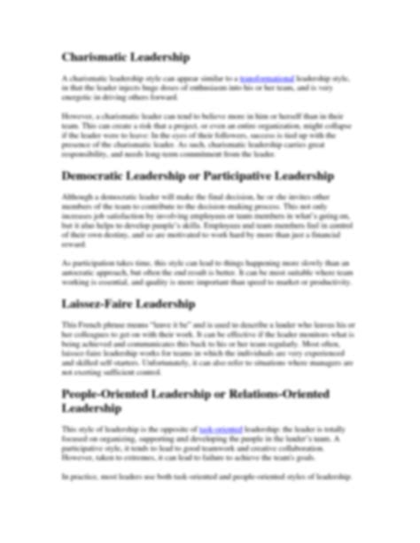 Solution Leadership Styles Studypool