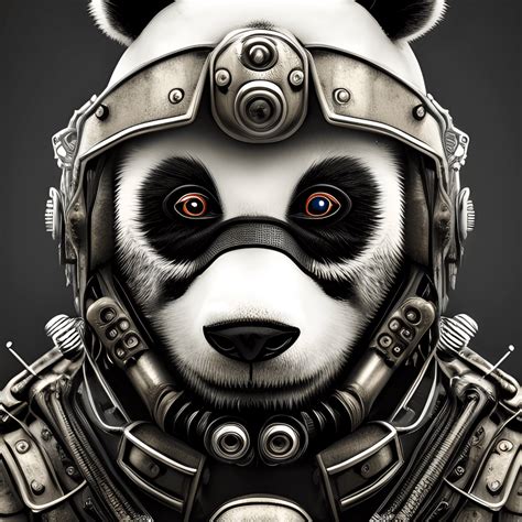 Antropomorfe Dystopische Afbeelding Van Cyberpunk Panda Creative Fabrica