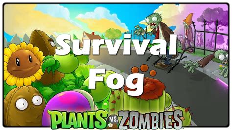 Plants Vs Zombies Survival Fog Night Pool PvZ Survival Mode