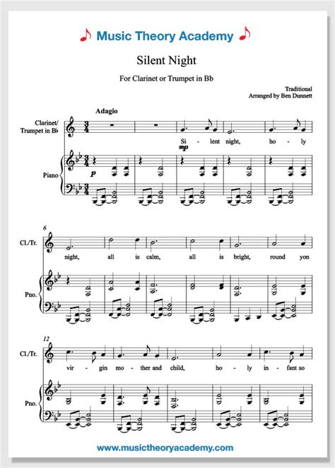 Silent Night - Music Theory Academy - easy piano sheet music download