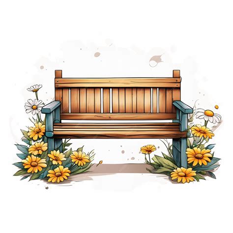 Premium Ai Image Vintage Garden Benches Clipart