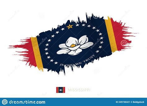 Bandera De Pinceles Pintada De Mississippi Con Efecto Ondulador