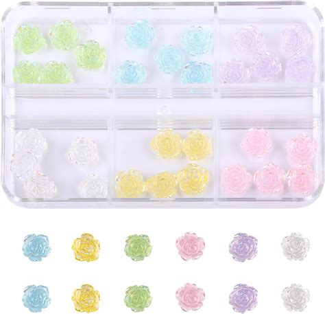 Amazon Yefiuo Camellia Nail Charms And Gems Box Of Colors