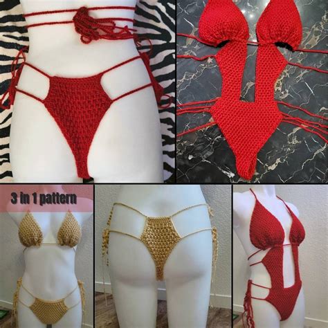 Crochet Thong Bikini Pattern Crochet One Piece Thong Bikini Pattern