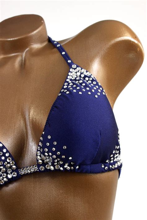 Npc Ifbb Competition Bikini Midnight Blue Figure Competition Etsy