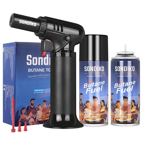 Amazon Sondiko Butane Torch With Fuel Gauge S Refillable