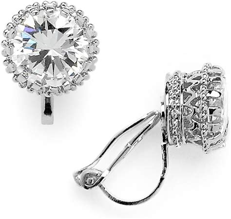 Amazon Mariell Clip On Cubic Zirconia Crystal Stud Earring Cwt