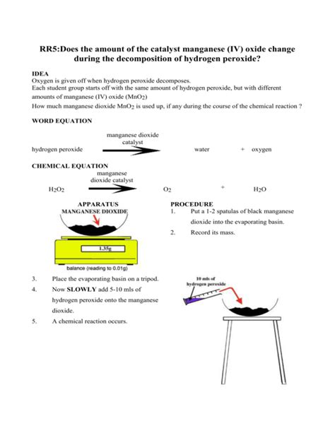 Hydrogen Peroxide Manganese Dioxide Balanced Equation Tessshebaylo