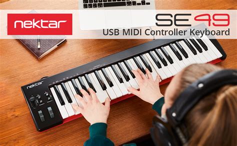 Amazon.com: Nektar, 49-Key Midi Controller (SE49),Black white Grey ...