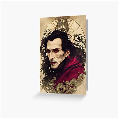 "Surreal Dracula Vampire, Halloween Art Watercolor Painting " Greeting ...