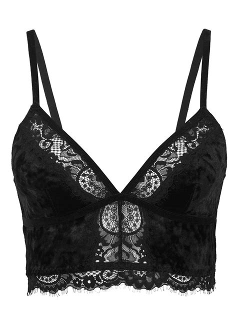 Brassi Re En Velours Noir Et Dentelle Nightbird Killstar Lingerie