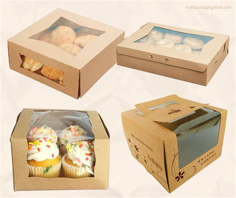 Custom Kraft Bakery Boxes Brown Cake Boxes With Window Kraft