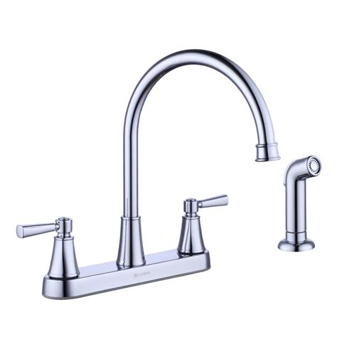 Reviews For Glacier Bay Melina Double Handle Standard Kitchen Faucet With Side Sprayer In