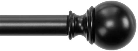 Amazonbasics 1 Curtain Rod With Round Finials 36 To 72 Black