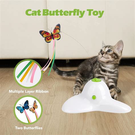 PetPrime Juguete Interactivo De Mariposa Para Gatos Con Aleteo