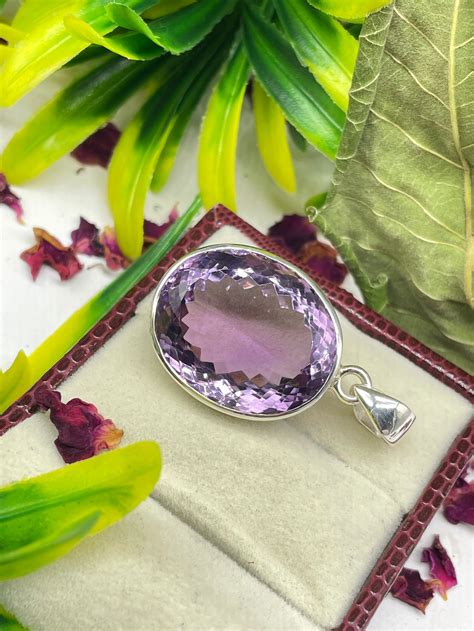 Oval Cut Amethyst Pendant Handmade Silver Pendant Sterling Etsy