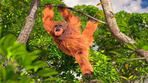 Orangutan Hanging On Branch Fur 3d Model 129 Max Free3d