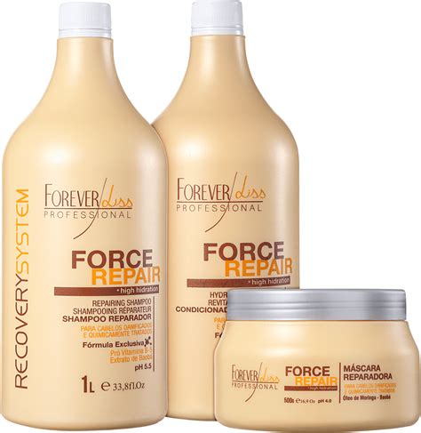 Kit Forever Liss Professional Force Repair Salon Trio Beleza Na Web