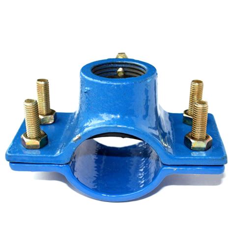 Ductile Iron Tapping Saddle Clamp With G Thread For Pe Pvc Pipe