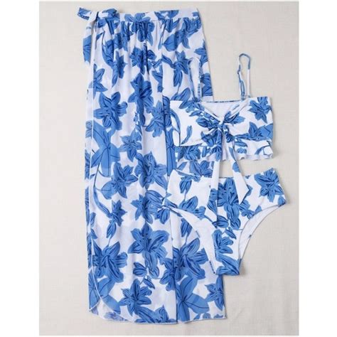 Swim Boho Tropical Floral Print High Waist Bikini Cover Up Set Poshmark