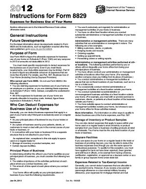 2012 Form 8829 Instructions - Fill and Sign Printable Template Online