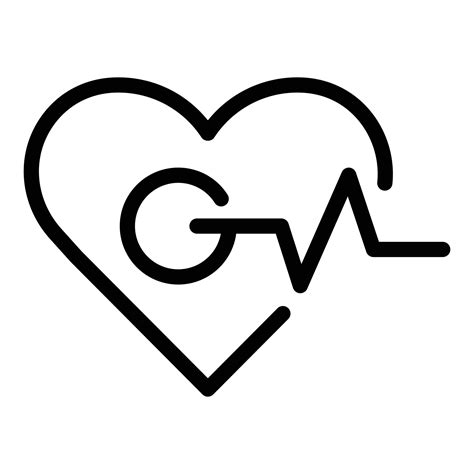 Heart Cardiogram Icon Outline Style 15604624 Vector Art At Vecteezy