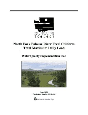 Fillable Online Fortress Wa North Fork Palouse River Fecal Coliform