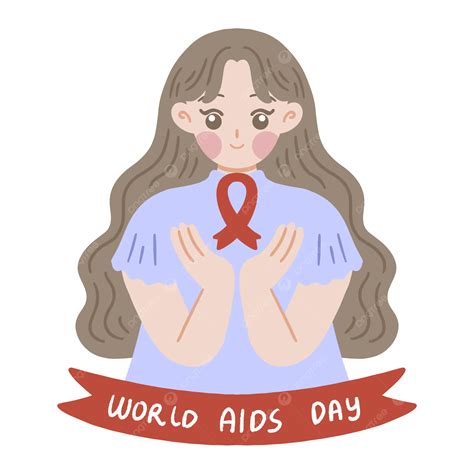 Woman With Red Ribbon World Aids Day Character, Aids Day, World Aids