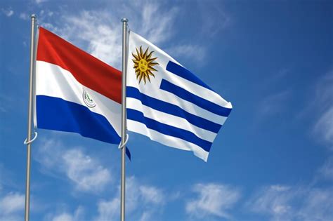 Rep Blica Del Paraguay Y Rep Blica Oriental Del Uruguay Banderas Sobre