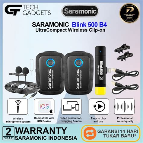 Jual Saramonic Blink 500 B4 Wireless Microphone Mic For Iphone Ios