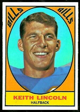 Topps Football Card Keith Lincoln