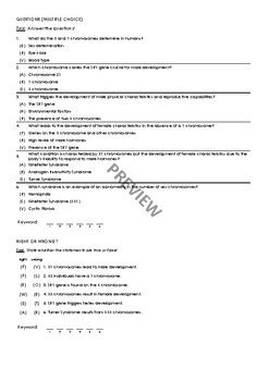 Genetics Of Sex Determination And Differentiation Infotext And Exercises