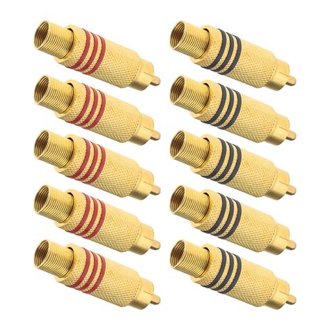 10pcs Rca Male Connector Plug Adapter Audio Video Phono Gold Plated Soldering Ebay