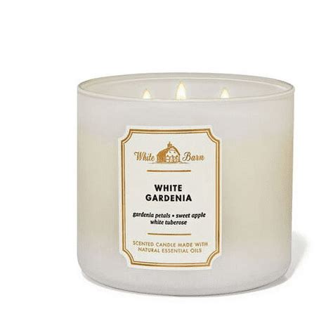 White Barn White Gardenia 3 Wick Candle 14 5oz With Fresh Greenery And Sweet Apple Fragrance