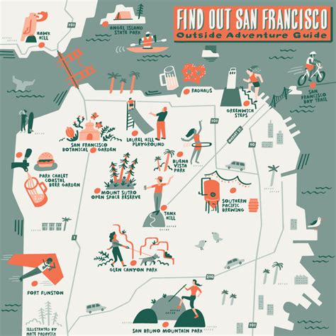 Illustrated Map Of San Francisco Outdoor Adventure Guide — Nate