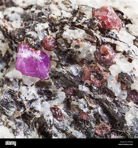 Corundum Crystals In Mineral Stone Close Up Stock Photo Alamy