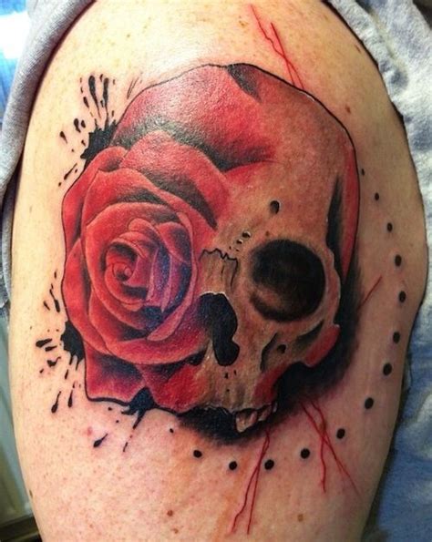 Half Skull Half Rose Tattoo Pinterest Skulls And Roses