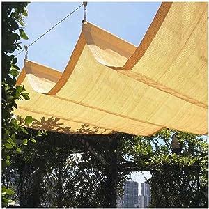 Patio Pergola Shade Cover Wave Sun Shade Sail Retractable Slide Wire U