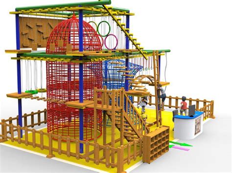 Commercial Indoors - Adventure Ropes Courses - Wooden Indoor Obstacle ...