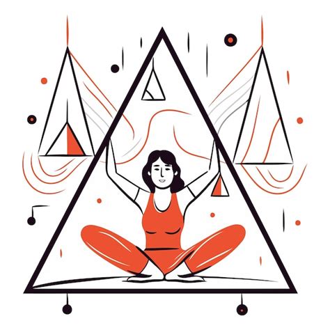 Ilustraci N Vectorial De Una Mujer Meditando En Posici N De Loto En