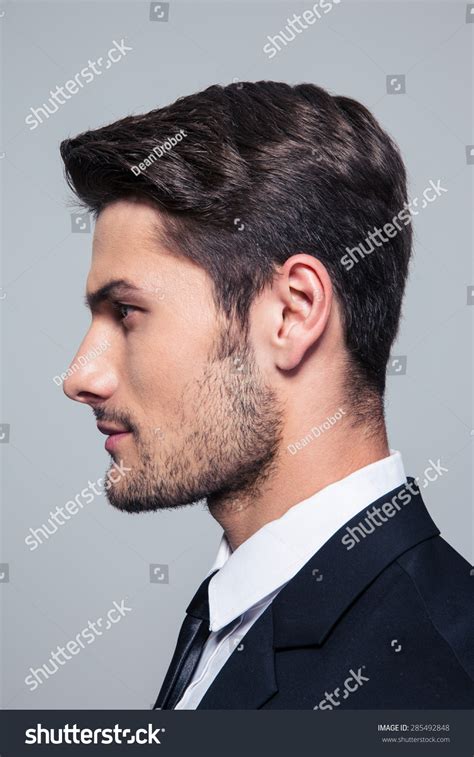 Side View Portrait Handsome Businessman Over Stock Photo