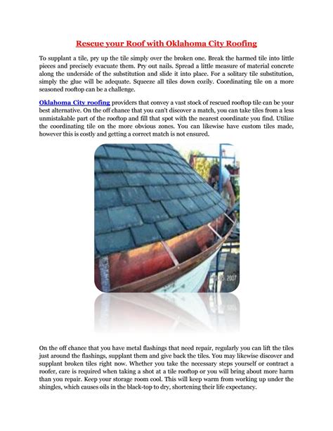 Rescue Your Roof With Oklahoma City Roofing By Fred Lydick Issuu