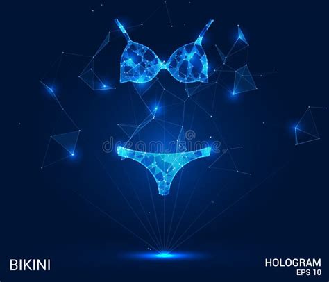 A Hologram Of A Bikini Bikini Consists Of Polygons Triangles Points And Lines Underwear Is