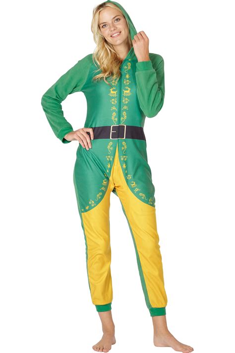 INTIMO Elf The Movie Womens Buddy The Elf One Piece Costume Pajama Set ...