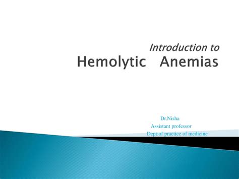 PPT - Introduction to Hemolytic Anemias: Definition, Classification ... 