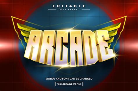 Plantilla De Efecto De Texto Editable D Arcade Vector Premium