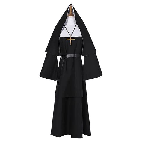 Adult The Nun Valak Costume Plus Size Scary Nun Habit Outfits Priest H